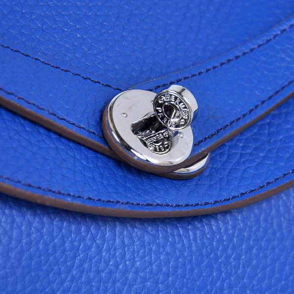 High Quality Replica Hermes Lindy 30CM Havanne Handbags Blue Clemence Leather Silver - Click Image to Close